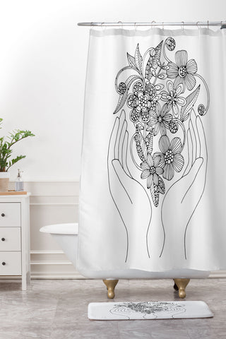 Valentina Ramos Growing Flowers Shower Curtain And Mat