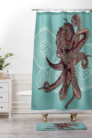 Valentina Ramos Octopus Bloom Shower Curtain And Mat