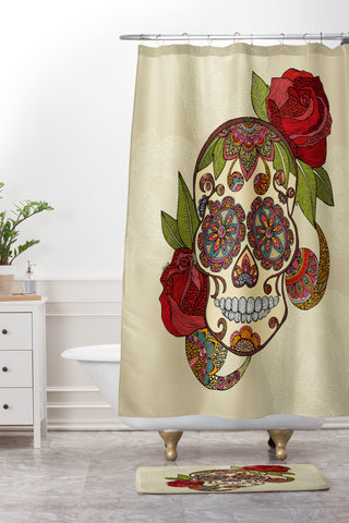 Valentina Ramos Sugar Skull Shower Curtain And Mat
