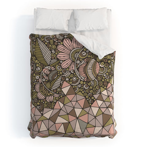 Valentina Ramos Triangle and Flowers Duvet Cover