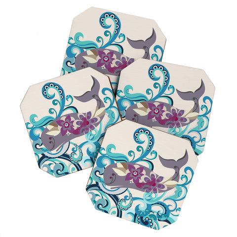 Valentina Ramos Whale Blossom Coaster Set