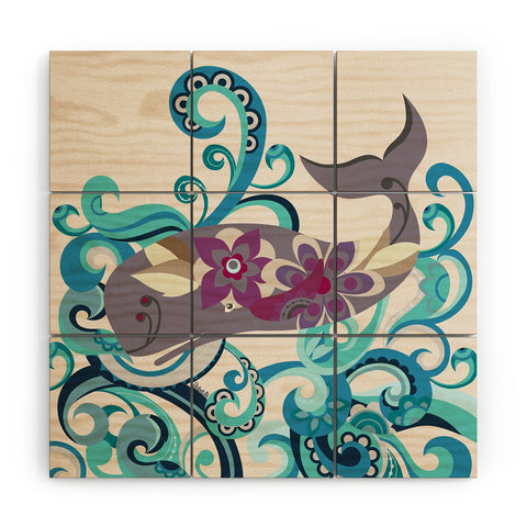 Valentina Ramos Whale Blossom Wood Wall Mural