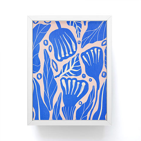Viviana Gonzalez Abstract Floral Blue Framed Mini Art Print
