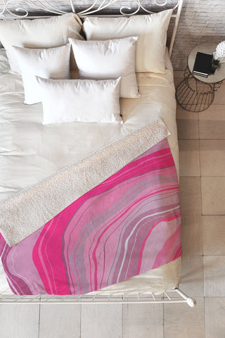 Viviana Gonzalez Agate Inspired Abstract 01 Fleece Throw Blanket