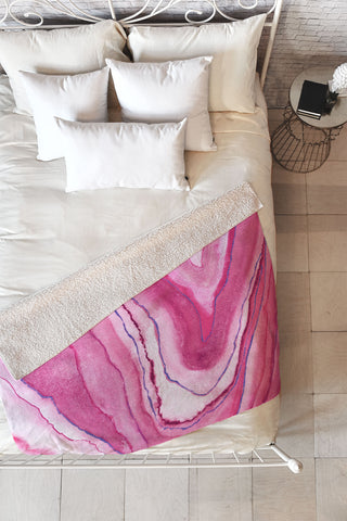 Viviana Gonzalez Agate Inspired Watercolor 08 Fleece Throw Blanket