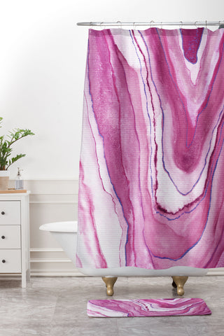Viviana Gonzalez Agate Inspired Watercolor 08 Shower Curtain And Mat