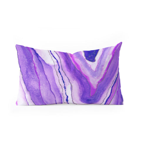 Viviana Gonzalez Agate Inspired Watercolor 09 Oblong Throw Pillow