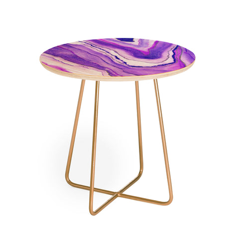 Viviana Gonzalez Agate Inspired Watercolor 09 Round Side Table