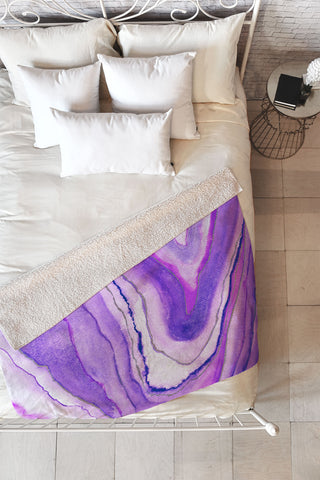 Viviana Gonzalez Agate Inspired Watercolor 09 Fleece Throw Blanket