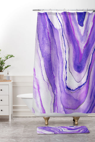 Viviana Gonzalez Agate Inspired Watercolor 09 Shower Curtain And Mat