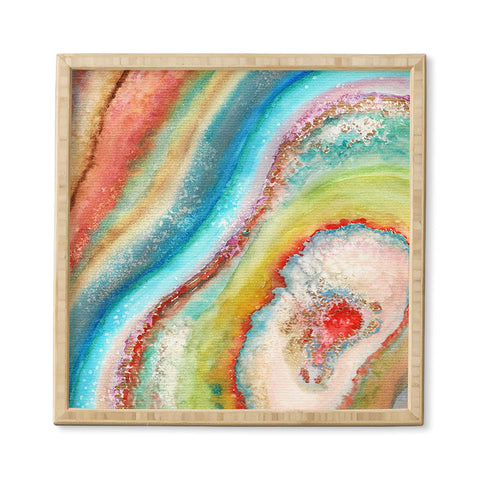 Viviana Gonzalez AGATE Inspired Watercolor Abstract 01 Framed Wall Art