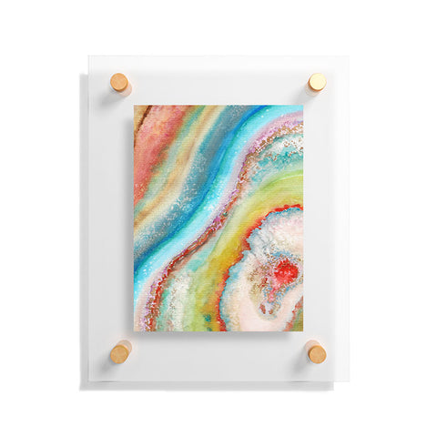 Viviana Gonzalez AGATE Inspired Watercolor Abstract 01 Floating Acrylic Print