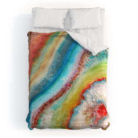 Viviana Gonzalez AGATE Inspired Watercolor Abstract 01 Comforter