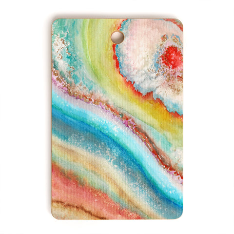 Viviana Gonzalez AGATE Inspired Watercolor Abstract 01 Cutting Board Rectangle