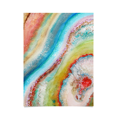 Viviana Gonzalez AGATE Inspired Watercolor Abstract 01 Poster