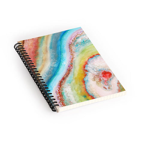 Viviana Gonzalez AGATE Inspired Watercolor Abstract 01 Spiral Notebook