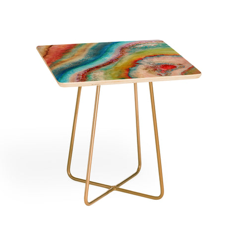 Viviana Gonzalez AGATE Inspired Watercolor Abstract 01 Side Table