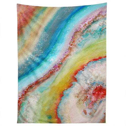 Viviana Gonzalez AGATE Inspired Watercolor Abstract 01 Tapestry