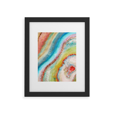 Viviana Gonzalez AGATE Inspired Watercolor Abstract 01 Framed Art Print