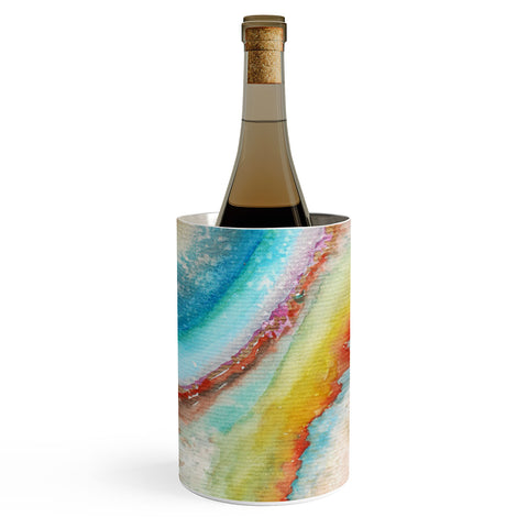 Viviana Gonzalez AGATE Inspired Watercolor Abstract 01 Wine Chiller