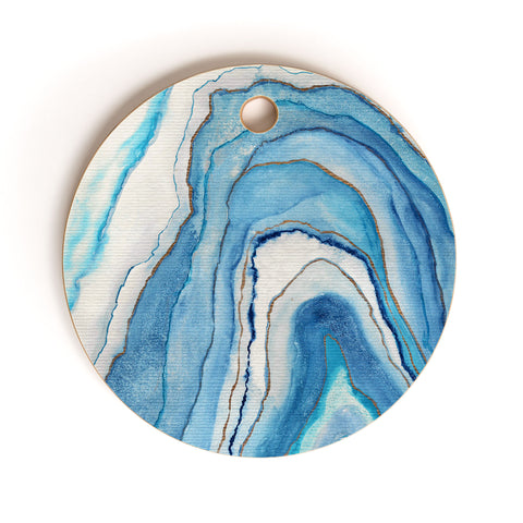 Viviana Gonzalez AGATE Inspired Watercolor Abstract 02 Cutting Board Round