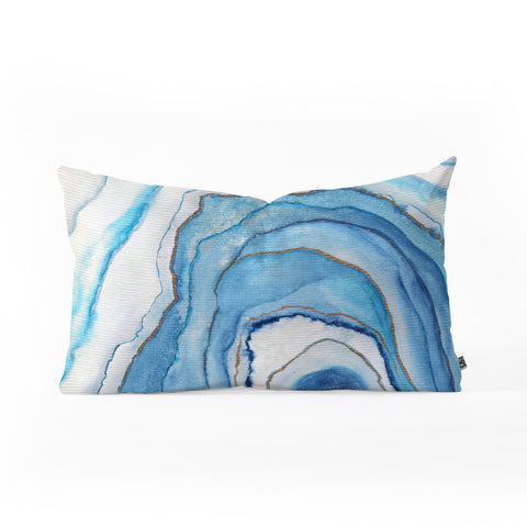 Viviana Gonzalez AGATE Inspired Watercolor Abstract 02 Oblong Throw Pillow
