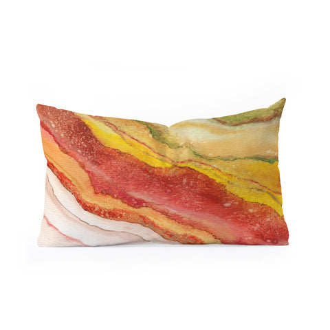 Viviana Gonzalez AGATE Inspired Watercolor Abstract 03 Oblong Throw Pillow