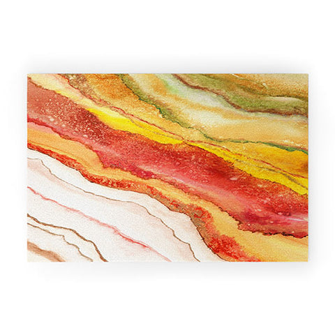 Viviana Gonzalez AGATE Inspired Watercolor Abstract 03 Welcome Mat