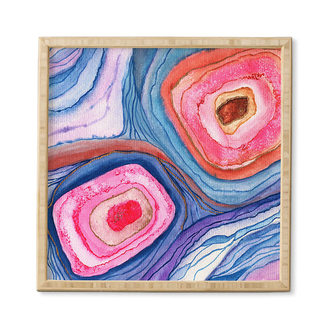 Viviana Gonzalez AGATE Inspired Watercolor Abstract 04 Framed Wall Art