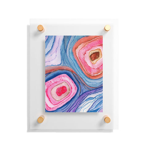 Viviana Gonzalez AGATE Inspired Watercolor Abstract 04 Floating Acrylic Print