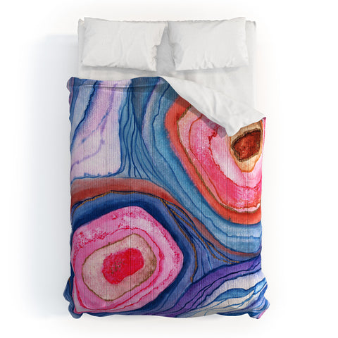 Viviana Gonzalez AGATE Inspired Watercolor Abstract 04 Comforter