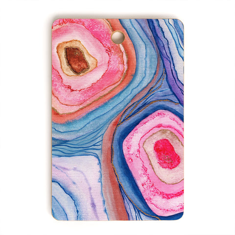 Viviana Gonzalez AGATE Inspired Watercolor Abstract 04 Cutting Board Rectangle