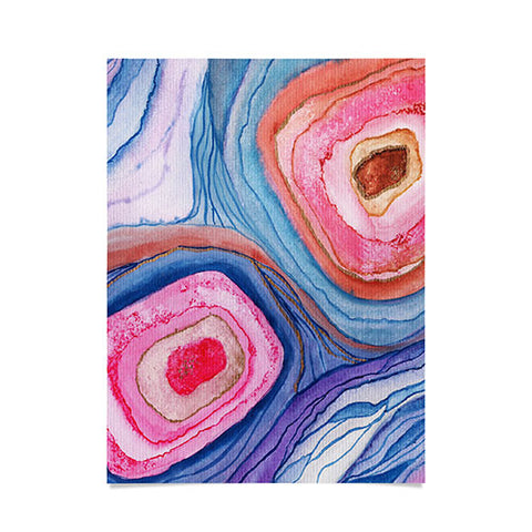 Viviana Gonzalez AGATE Inspired Watercolor Abstract 04 Poster