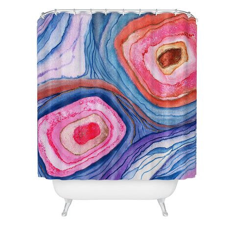 Viviana Gonzalez AGATE Inspired Watercolor Abstract 04 Shower Curtain