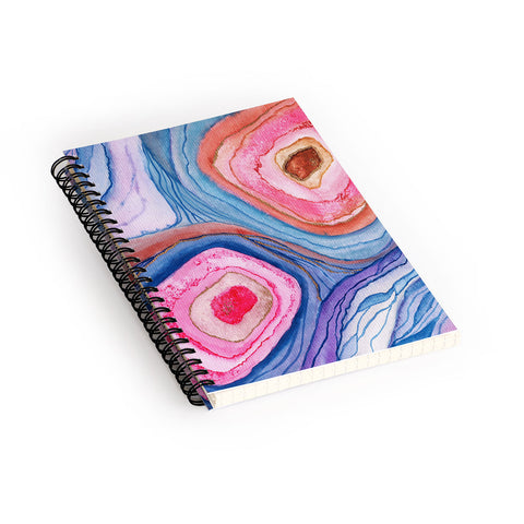 Viviana Gonzalez AGATE Inspired Watercolor Abstract 04 Spiral Notebook