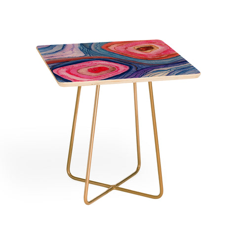 Viviana Gonzalez AGATE Inspired Watercolor Abstract 04 Side Table