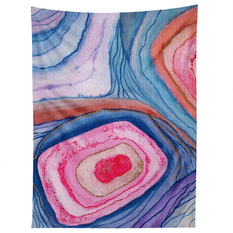 Viviana Gonzalez AGATE Inspired Watercolor Abstract 04 Tapestry
