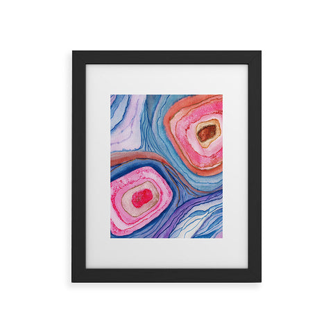 Viviana Gonzalez AGATE Inspired Watercolor Abstract 04 Framed Art Print