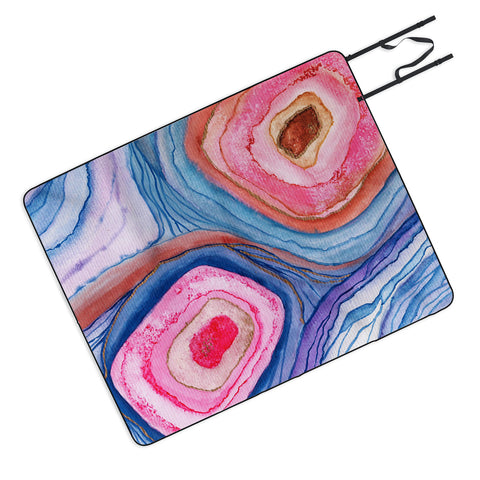 Viviana Gonzalez AGATE Inspired Watercolor Abstract 04 Picnic Blanket