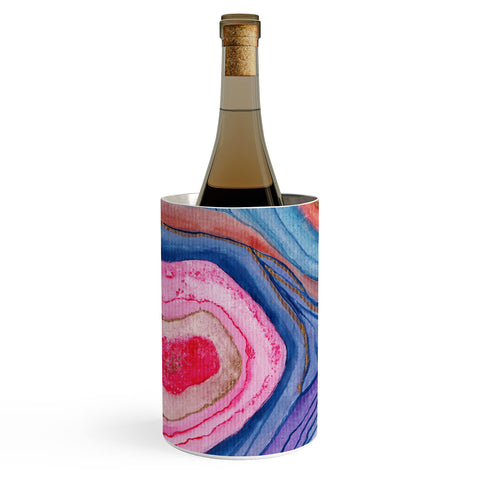 Viviana Gonzalez AGATE Inspired Watercolor Abstract 04 Wine Chiller