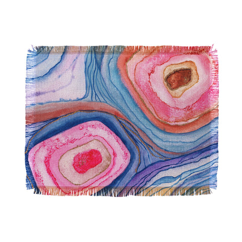 Viviana Gonzalez AGATE Inspired Watercolor Abstract 04 Throw Blanket
