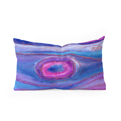 Viviana Gonzalez AGATE Inspired Watercolor Abstract 05 Oblong Throw Pillow