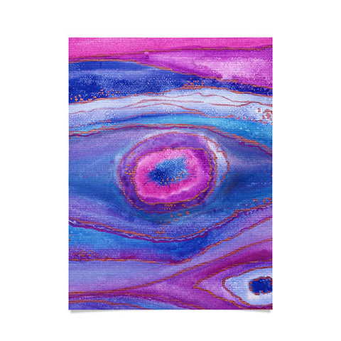 Viviana Gonzalez AGATE Inspired Watercolor Abstract 05 Poster