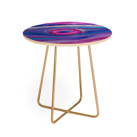 Viviana Gonzalez AGATE Inspired Watercolor Abstract 05 Round Side Table