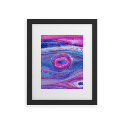 Viviana Gonzalez AGATE Inspired Watercolor Abstract 05 Framed Art Print
