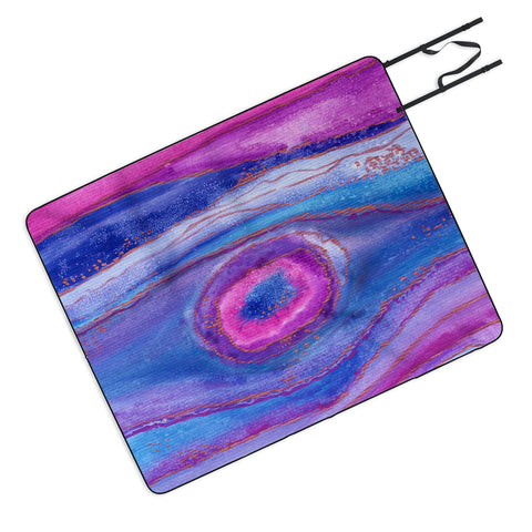 Viviana Gonzalez AGATE Inspired Watercolor Abstract 05 Picnic Blanket