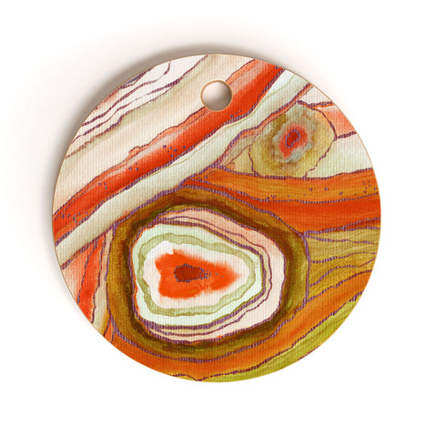 Viviana Gonzalez AGATE Inspired Watercolor Abstract 06 Cutting Board Round