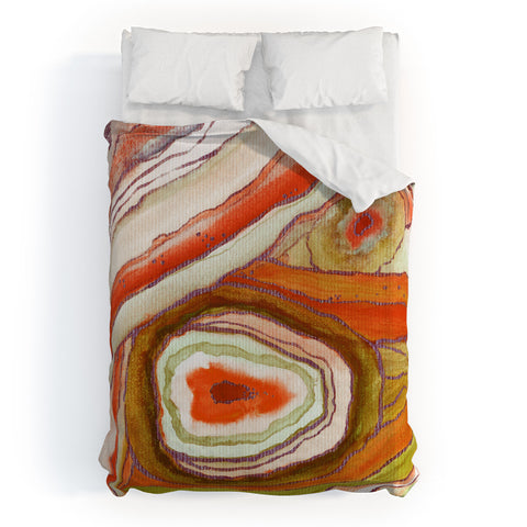 Viviana Gonzalez AGATE Inspired Watercolor Abstract 06 Duvet Cover