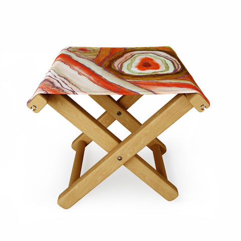 Viviana Gonzalez AGATE Inspired Watercolor Abstract 06 Folding Stool