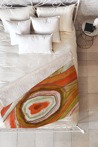 Viviana Gonzalez AGATE Inspired Watercolor Abstract 06 Fleece Throw Blanket